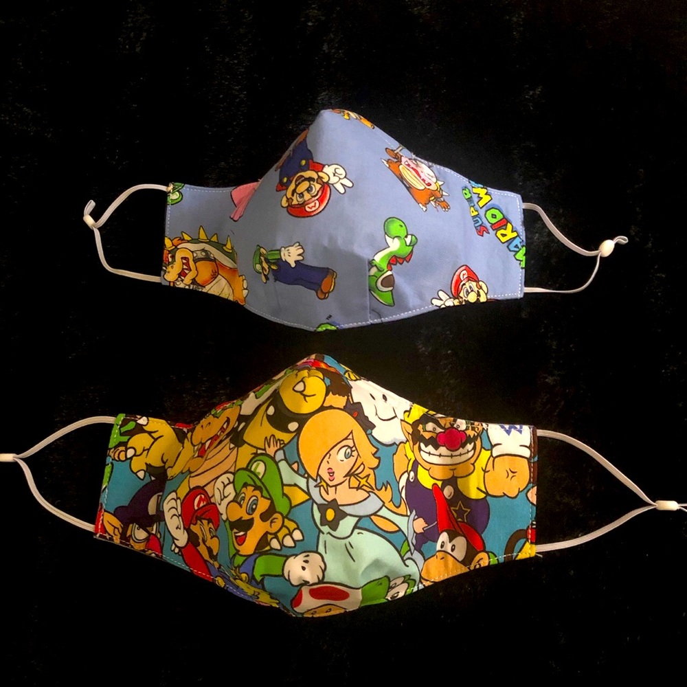Two Mario Bros face masks